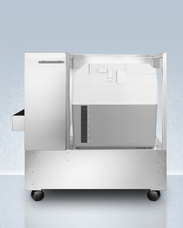 Stainless Steel Cart with Portable Refrigerator/Freezer SPRF36LCART