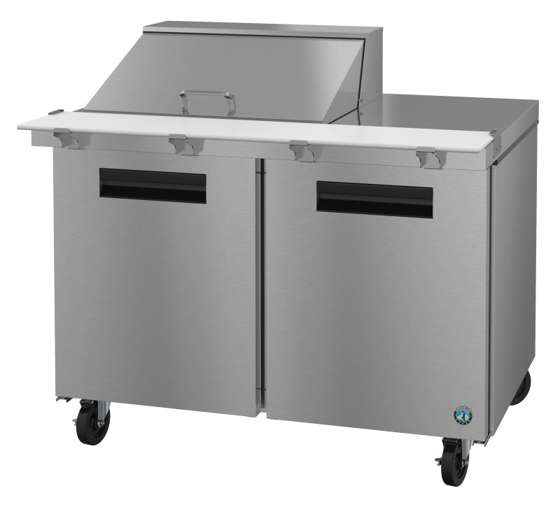 Refrigerator, Two Section Mega Top Prep Table, Stainless Doors SR48A12M