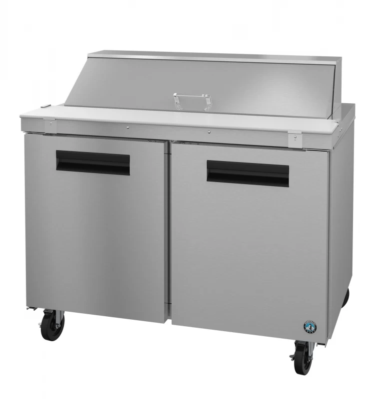 SR48B-12, Refrigerator, Two Section Sandwich Prep Table, Stainless DoorsTitle SR48B12