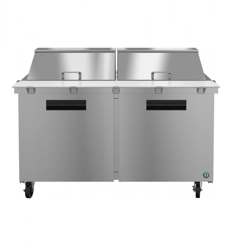 Refrigerator, Two Section Mega Top Prep Table, Stainless Doors SR60B24M