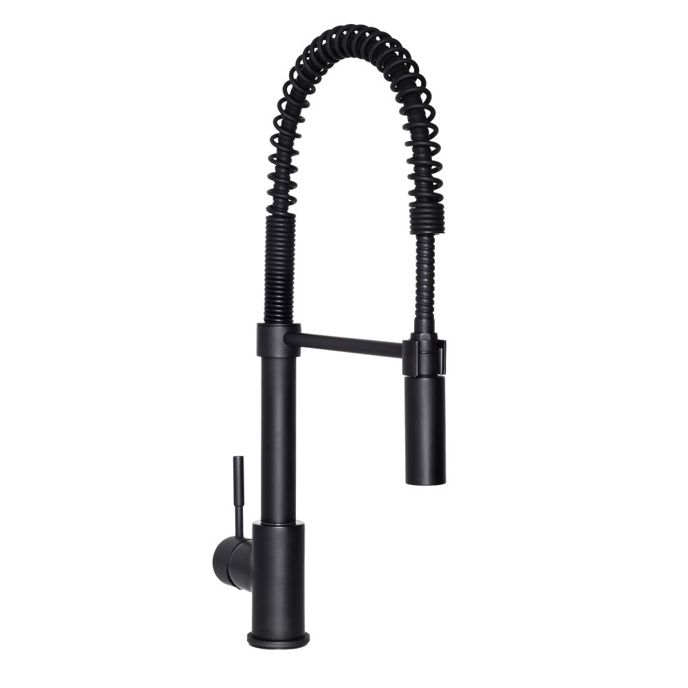 Autograph Edition Sierra Pull Down Spring Single Handle Kitchen Faucet In Matte Black SRAKFMB