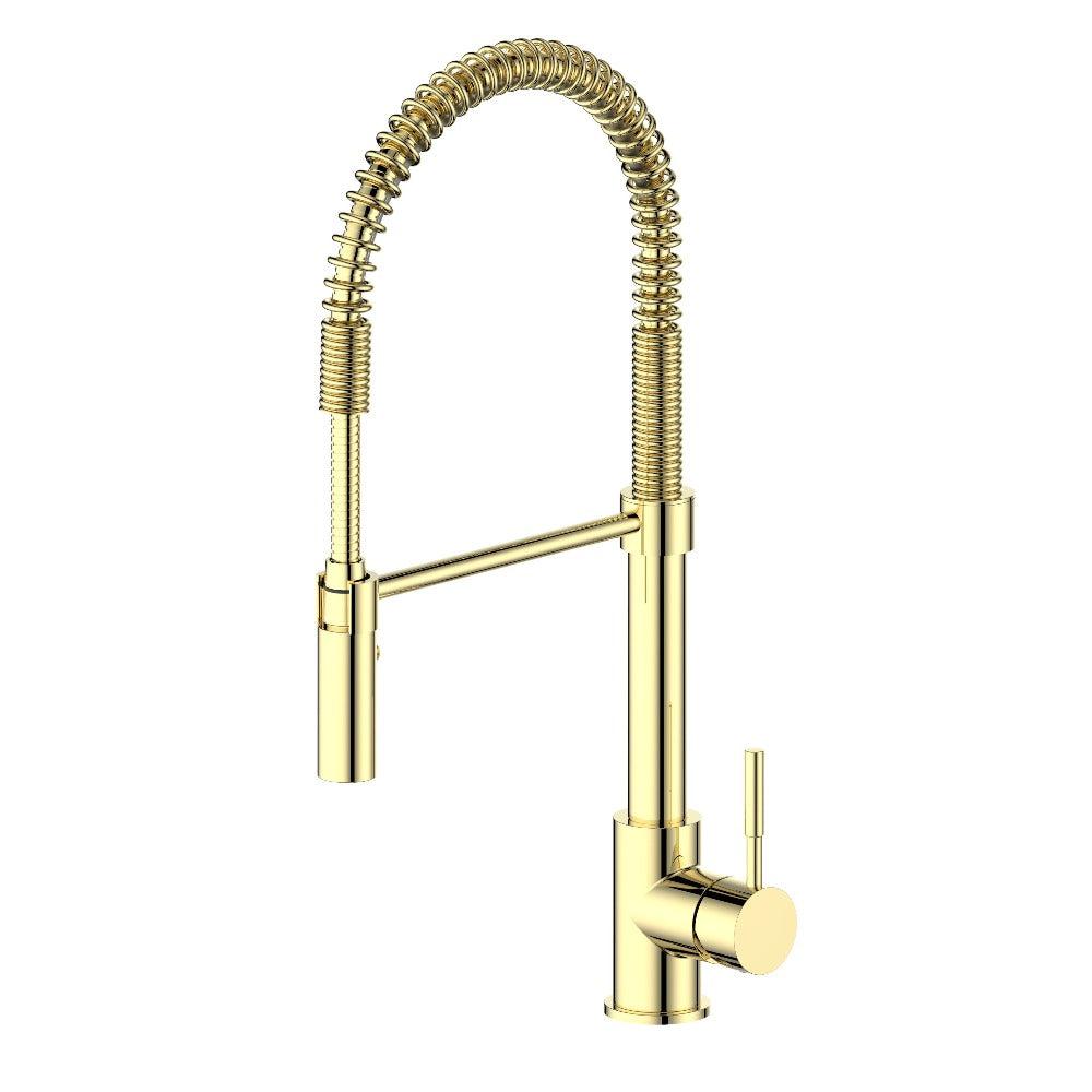 Autograph Edition Sierra Pull Down Spring Single Handle Kitchen Faucet In Polished Gold SRAKFPG