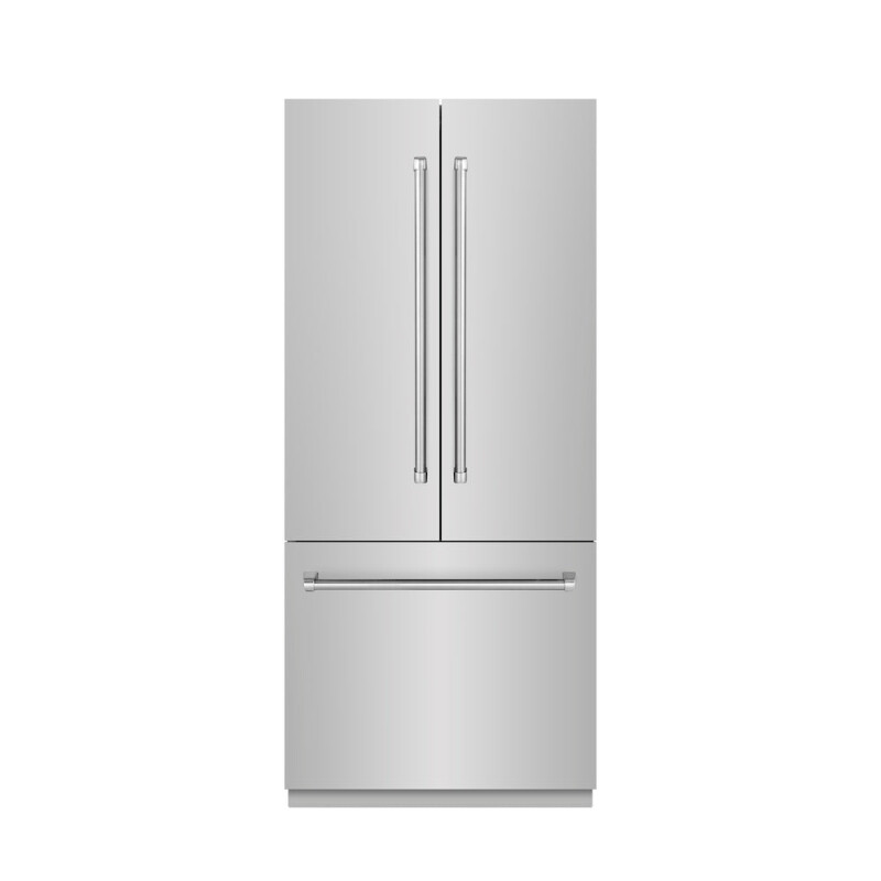 36 In. 19.6 Cu. Ft. French Door Built-in Bottom Freezer Refrigerator With Water Dispenser And Ice Maker In Stainless Steel With Stainless Steel Interior SRBIV30436