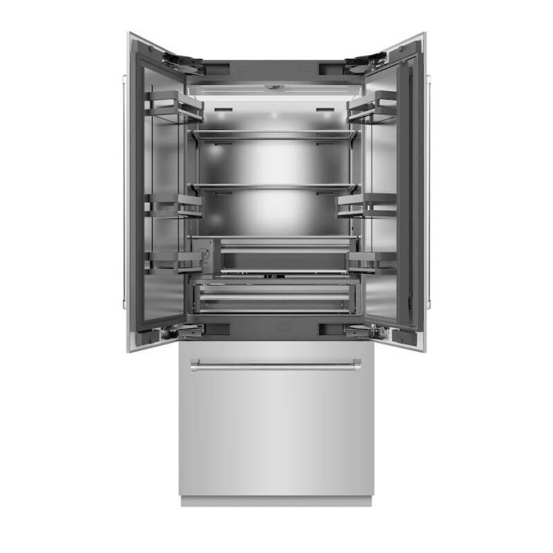 36 In. 19.6 Cu. Ft. French Door Built-in Bottom Freezer Refrigerator With Water Dispenser And Ice Maker In Stainless Steel With Stainless Steel Interior SRBIV30436