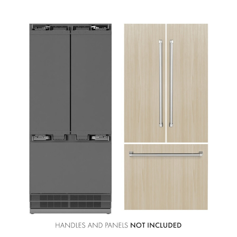 36 In. 19.6 Cu. Ft. Panel Ready French Door Built-in Bottom Freezer Refrigerator With Water Dispenser And Ice Maker With Stainless Steel Interior SRBIV36
