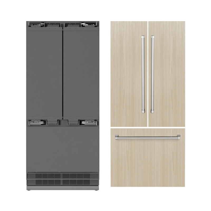 36 In. 19.6 Cu. Ft. Panel Ready French Door Built-in Bottom Freezer Refrigerator With Water Dispenser And Ice Maker With Stainless Steel Interior SRBIV36