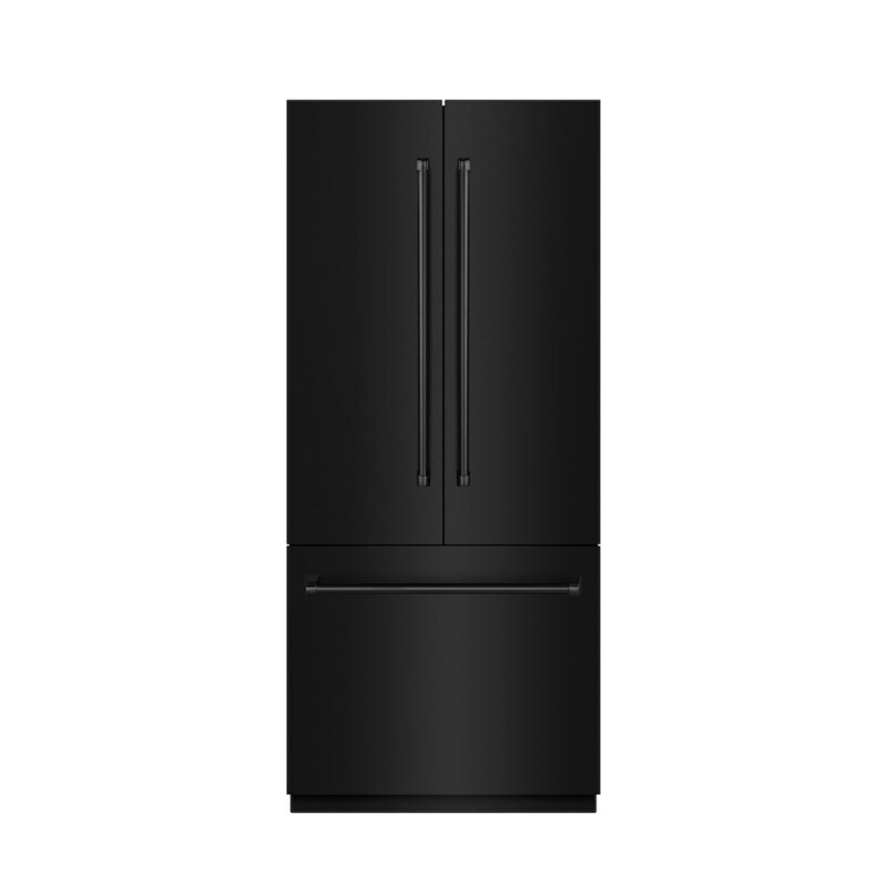 36 In. 19.6 Cu. Ft. French Door Built-in Bottom Freezer Refrigerator With Water Dispenser And Ice Maker In Black Stainless Steel With Stainless Steel Interior SRBIVBS36