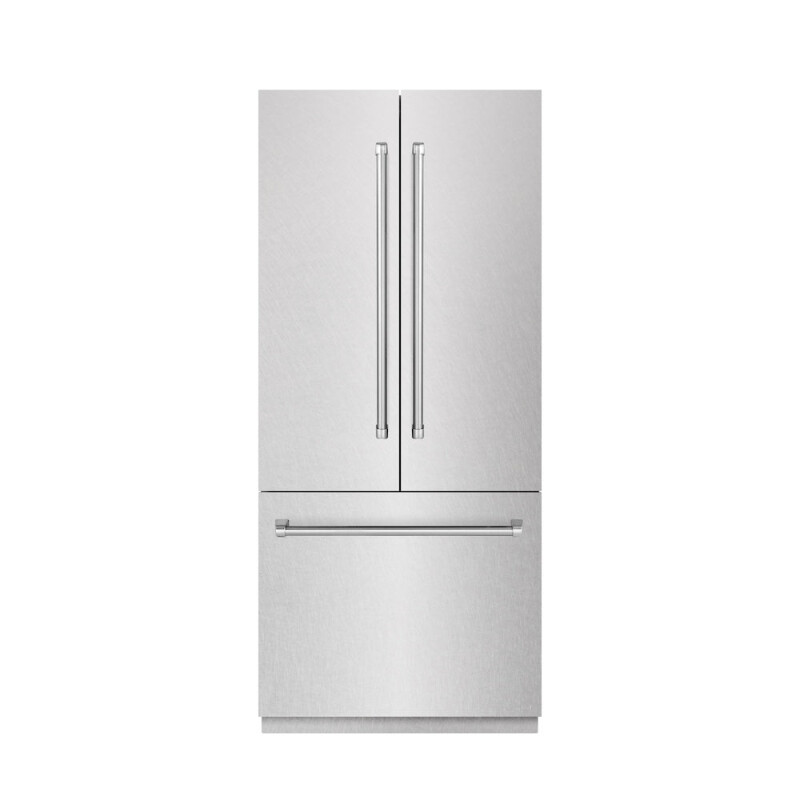 36 In. 19.6 Cu. Ft. French Door Built-in Bottom Freezer Refrigerator With Water Dispenser And Ice Maker In Satin Stainless Steel With Stainless Steel Interior SRBIVSN36