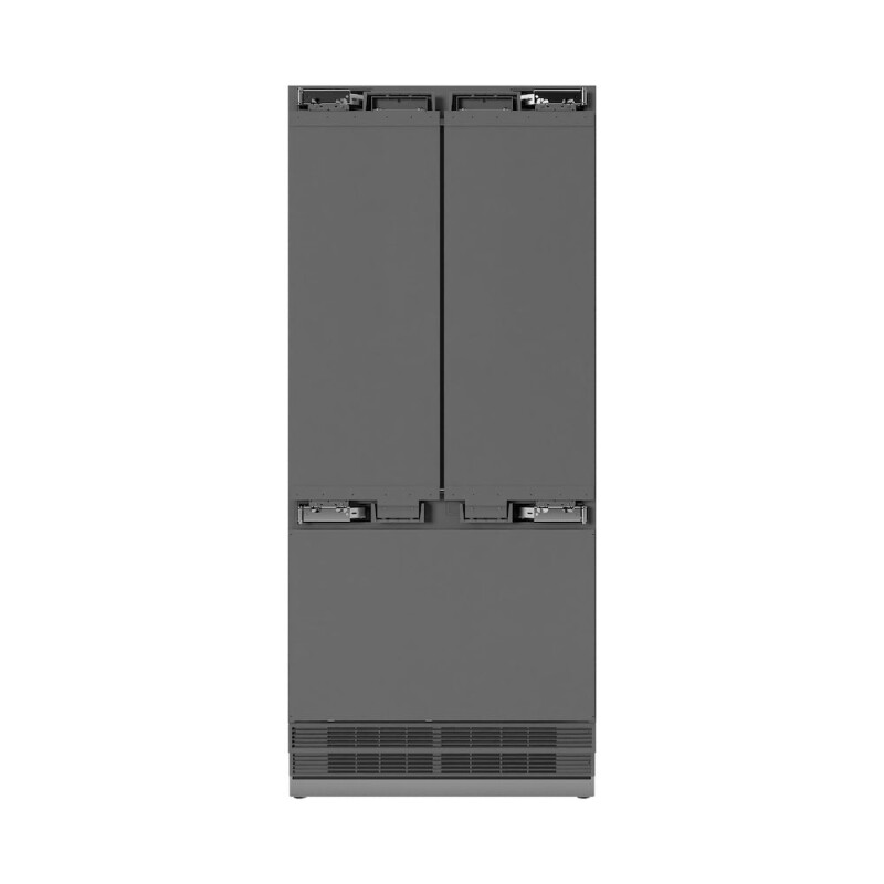 Autograph Edition 36 In. 19.6 Cu. Ft. Panel Ready French Door Built-in Bottom Freezer Refrigerator With Water Dispenser And Ice Maker With Stainless Steel Interior And Polished Gold Accents SRBIVZ36G