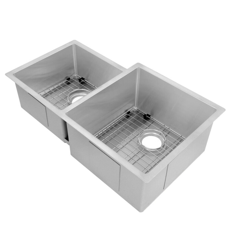 32 In. Jackson Undermount Double Bowl Stainless Steel Kitchen Sink With Bottom Grid SRDL32