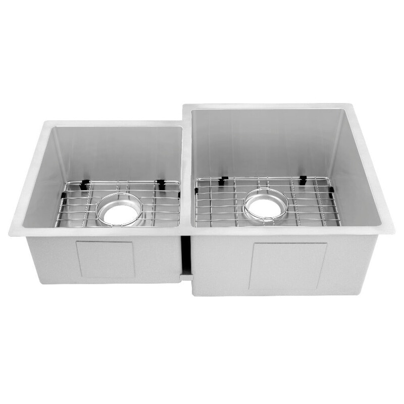 32 In. Jackson Undermount Double Bowl Stainless Steel Kitchen Sink With Bottom Grid SRDL32