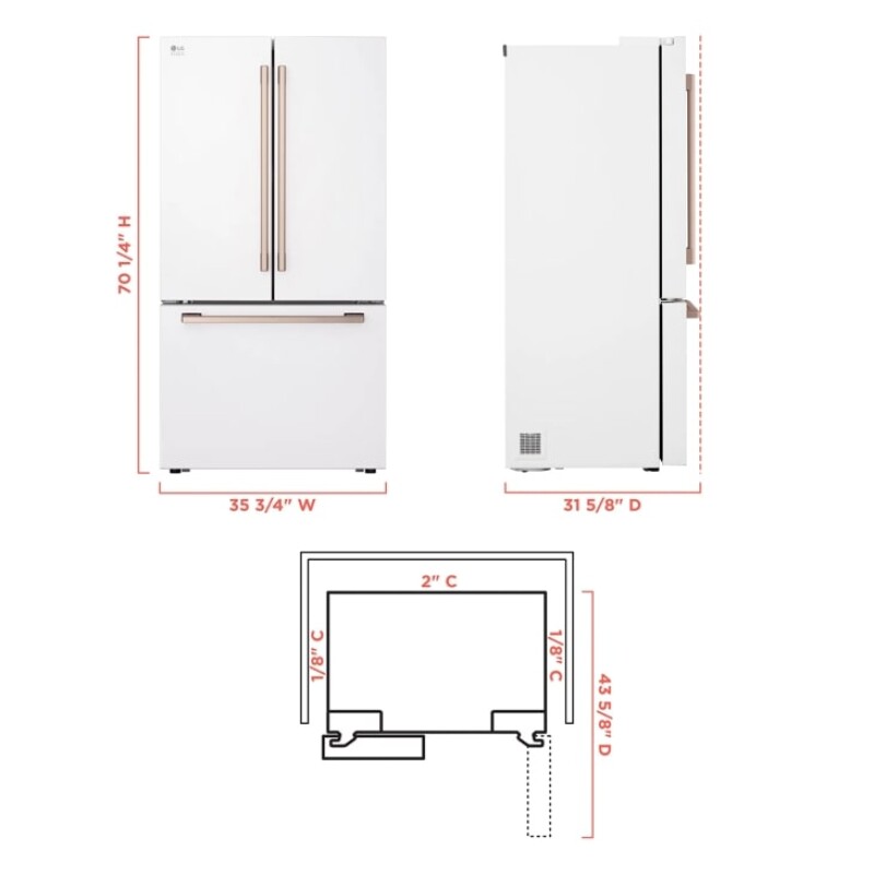 LG STUDIO 27 cu. ft. Smart Counter-Depth MAX™ French Door Refrigerator view 3