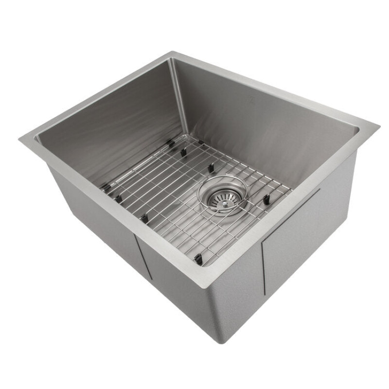 23 In. Meribel Undermount Single Bowl Stainless Steel Kitchen Sink With Bottom Grid SRS23