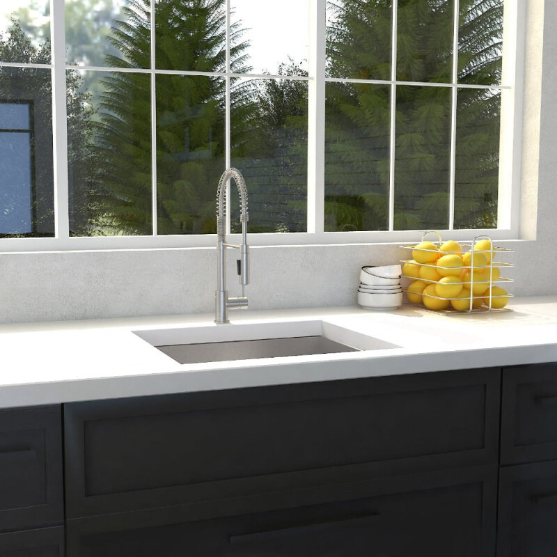 23 In. Meribel Undermount Single Bowl Stainless Steel Kitchen Sink With Bottom Grid SRS23