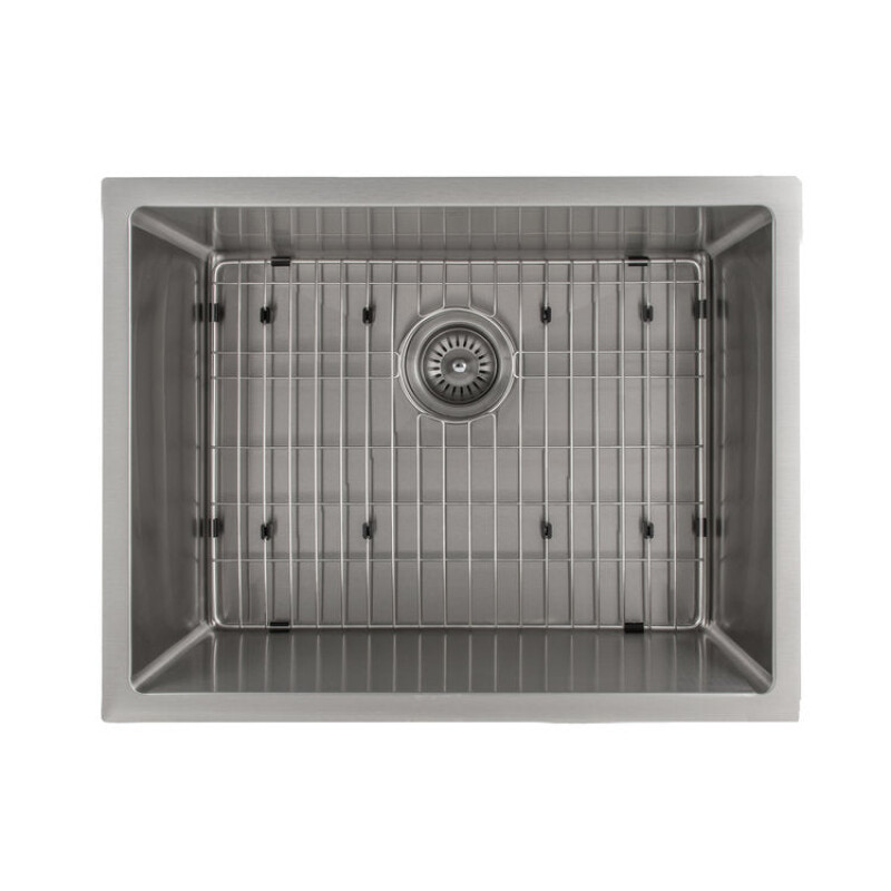 23 In. Meribel Undermount Single Bowl Stainless Steel Kitchen Sink With Bottom Grid SRS23