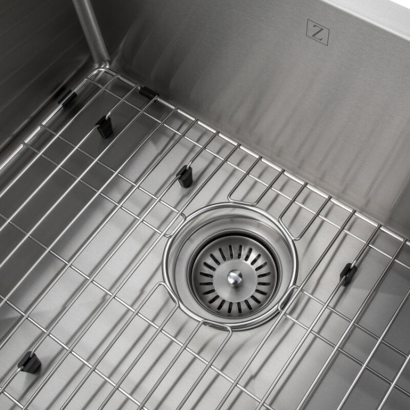 23 In. Meribel Undermount Single Bowl Stainless Steel Kitchen Sink With Bottom Grid SRS23