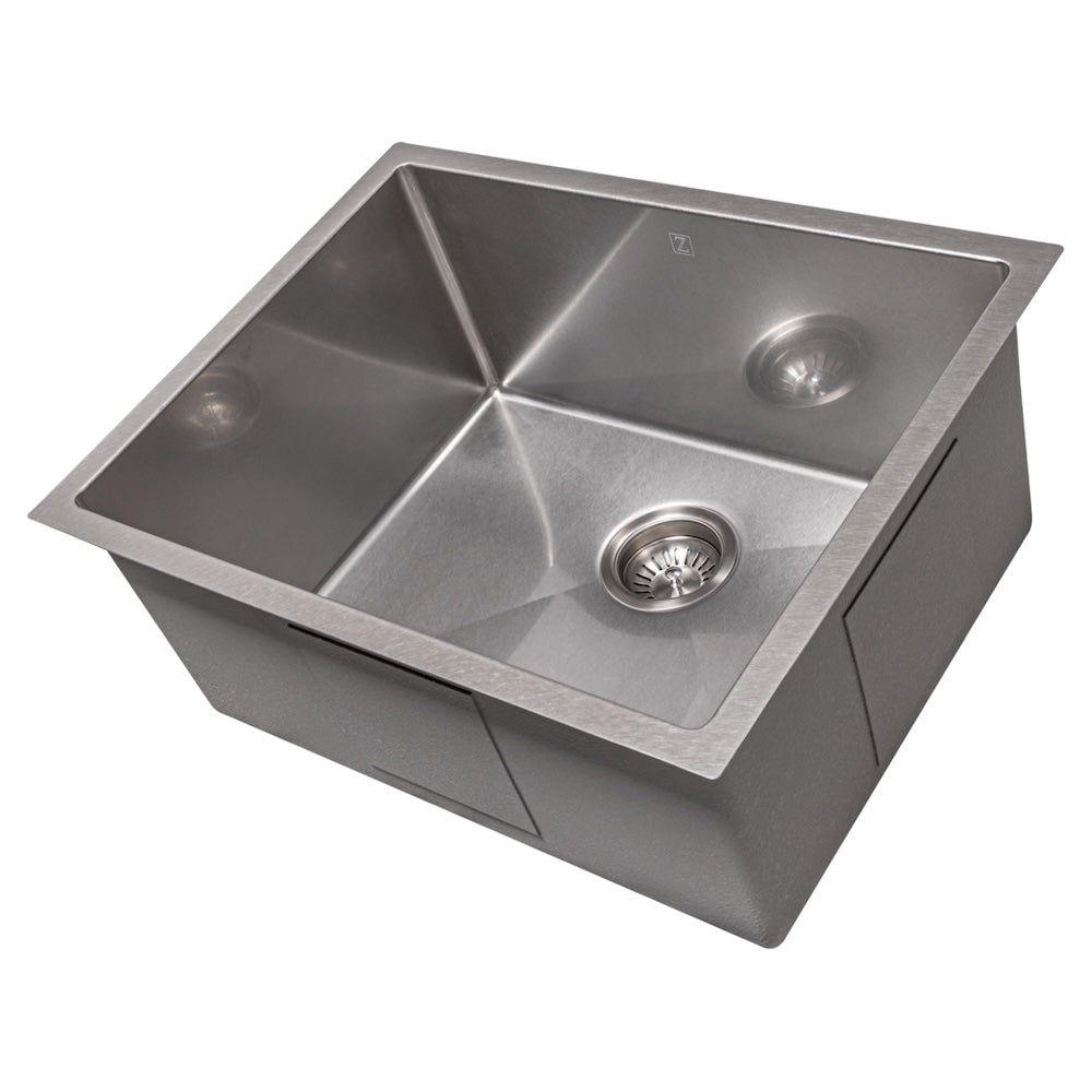 27 In. Meribel Undermount Single Bowl Satin Stainless Steel Kitchen Sink With Bottom Grid SRS27S