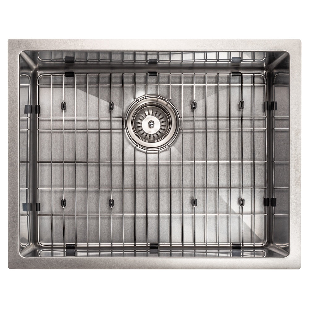 27 In. Meribel Undermount Single Bowl Satin Stainless Steel Kitchen Sink With Bottom Grid SRS27S