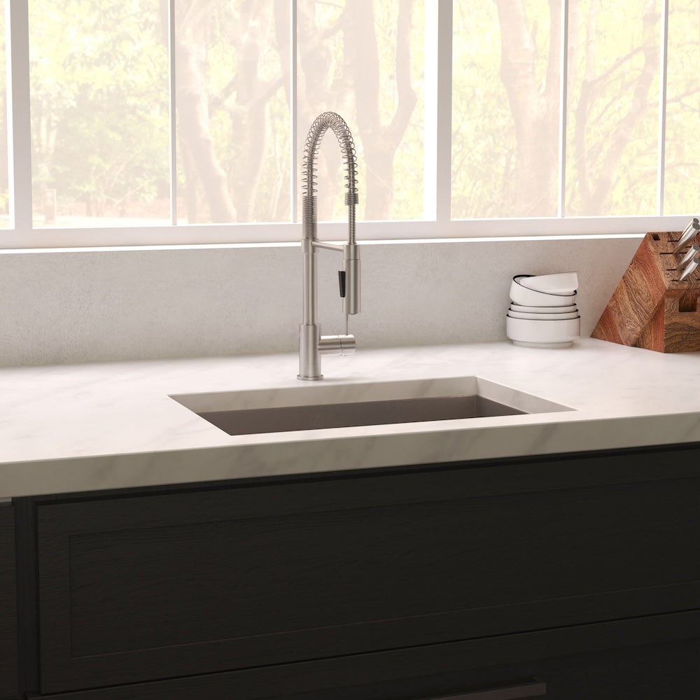 27 In. Meribel Undermount Single Bowl Satin Stainless Steel Kitchen Sink With Bottom Grid SRS27S