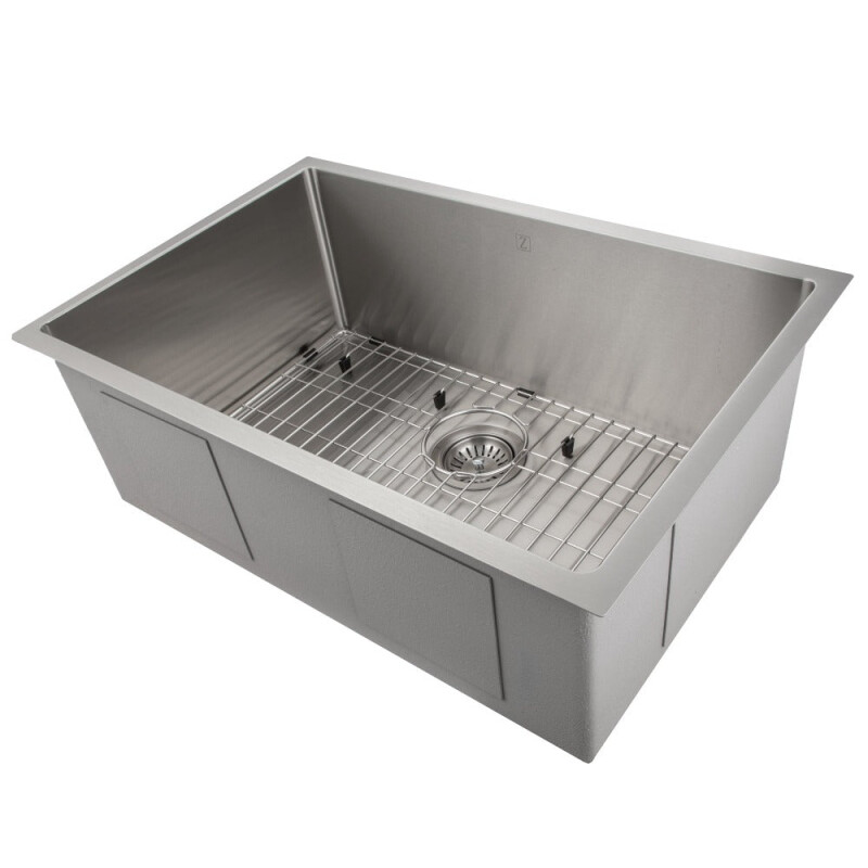 30 In. Meribel Undermount Single Bowl Stainless Steel Kitchen Sink With Bottom Grid SRS30