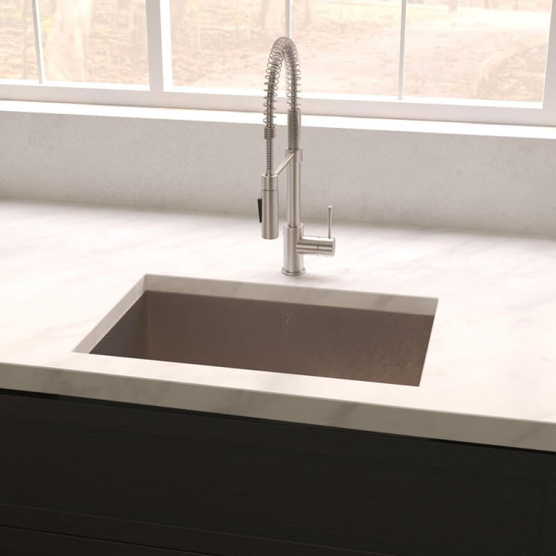 30 In. Meribel Undermount Single Bowl Satin Stainless Steel Kitchen Sink With Bottom Grid SRS30S