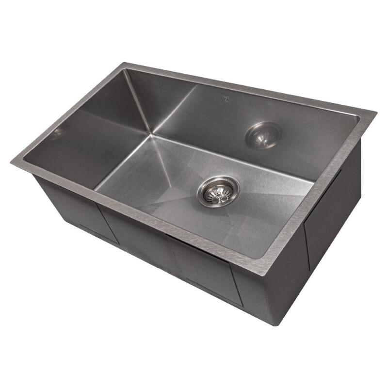 30 In. Meribel Undermount Single Bowl Satin Stainless Steel Kitchen Sink With Bottom Grid SRS30S