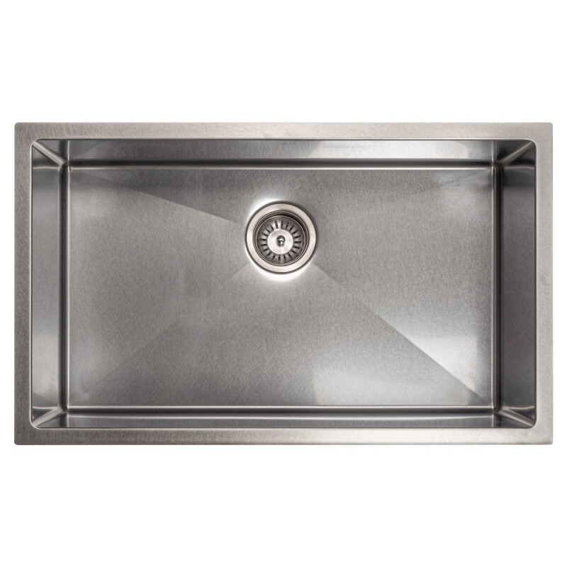 30 In. Meribel Undermount Single Bowl Satin Stainless Steel Kitchen Sink With Bottom Grid SRS30S
