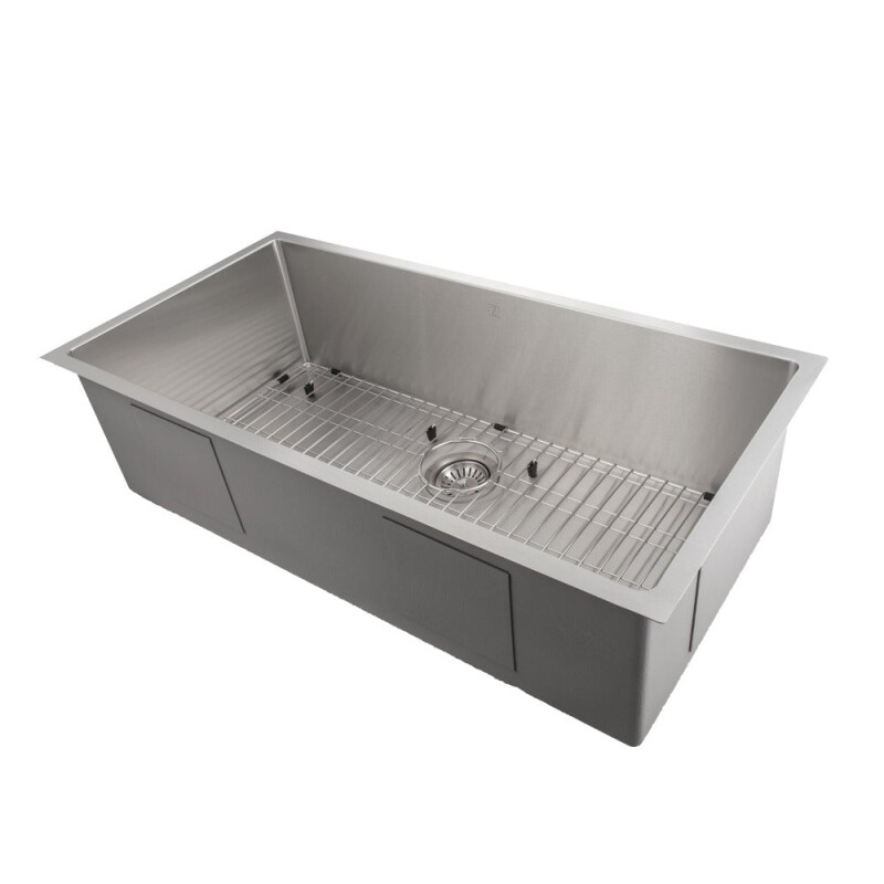 33 In. Meribel Undermount Single Bowl Stainless Steel Kitchen Sink With Bottom Grid SRS33