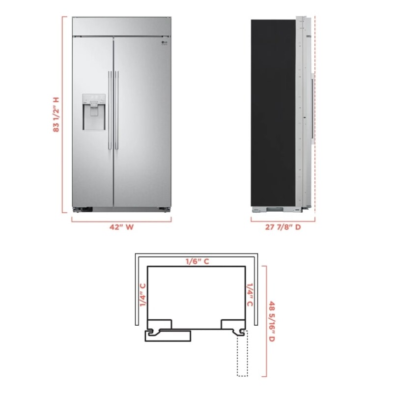 26 cu. ft. Smart Side-by-Side Built-In Refrigerator with Ice & Water Dispenser view 16