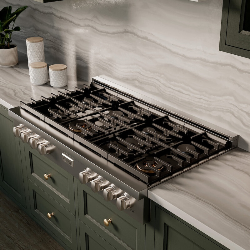 48 In. Paramount Gas Rangetop With 8 Burners And Porcelain Cooktop In Stainless Steel SRT48
