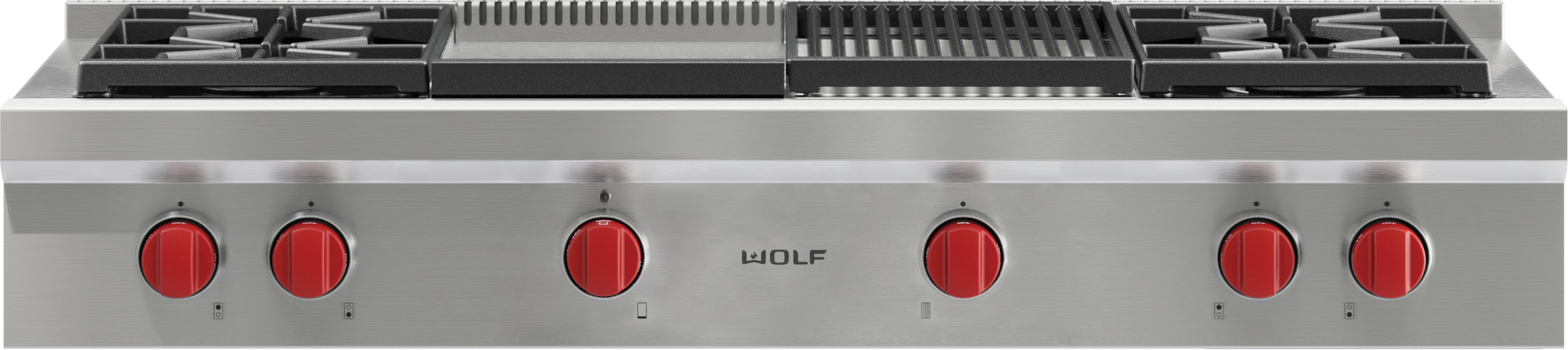 48" Sealed Burner Rangetop - 4 Burners, Infrared Charbroiler and Infrared Griddle SRT484CGLP