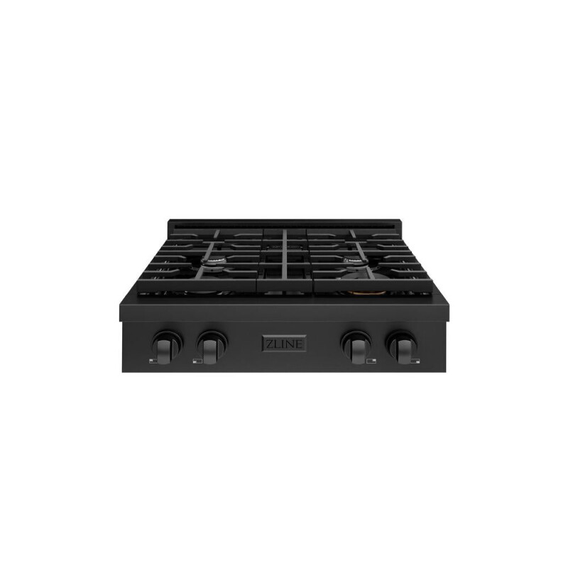 30 In. Paramount Gas Rangetop With 4 Burners And Porcelain Cooktop In Black Stainless Steel SRTB30