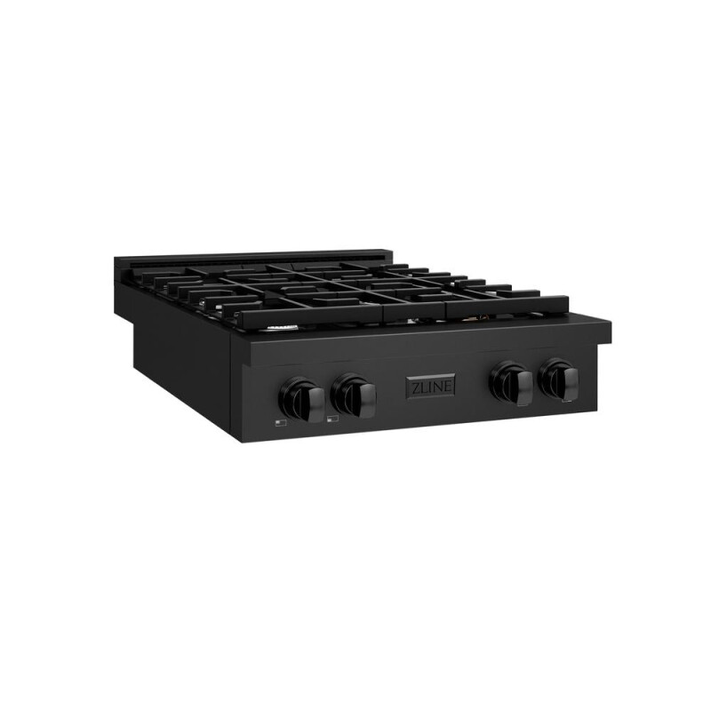 30 In. Paramount Gas Rangetop With 4 Burners And Porcelain Cooktop In Black Stainless Steel SRTB30