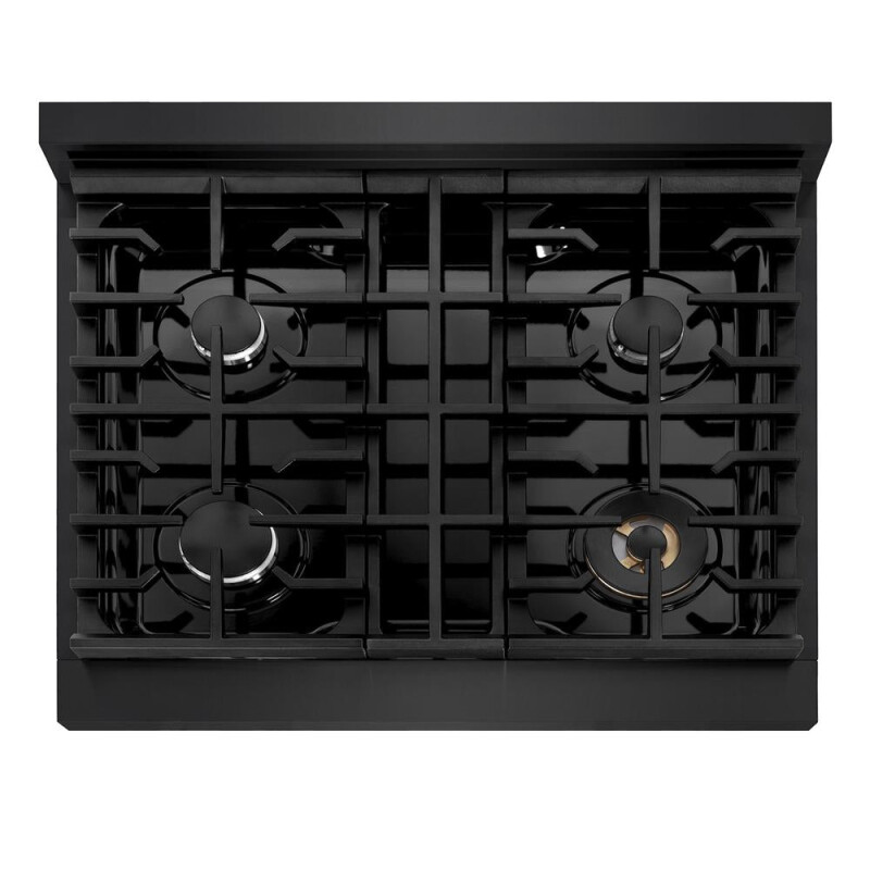 30 In. Paramount Gas Rangetop With 4 Burners And Porcelain Cooktop In Black Stainless Steel SRTB30