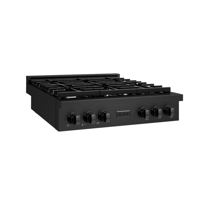 36 In. Paramount Gas Rangetop With 6 Burners And Porcelain Cooktop In Black Stainless Steel SRTB36