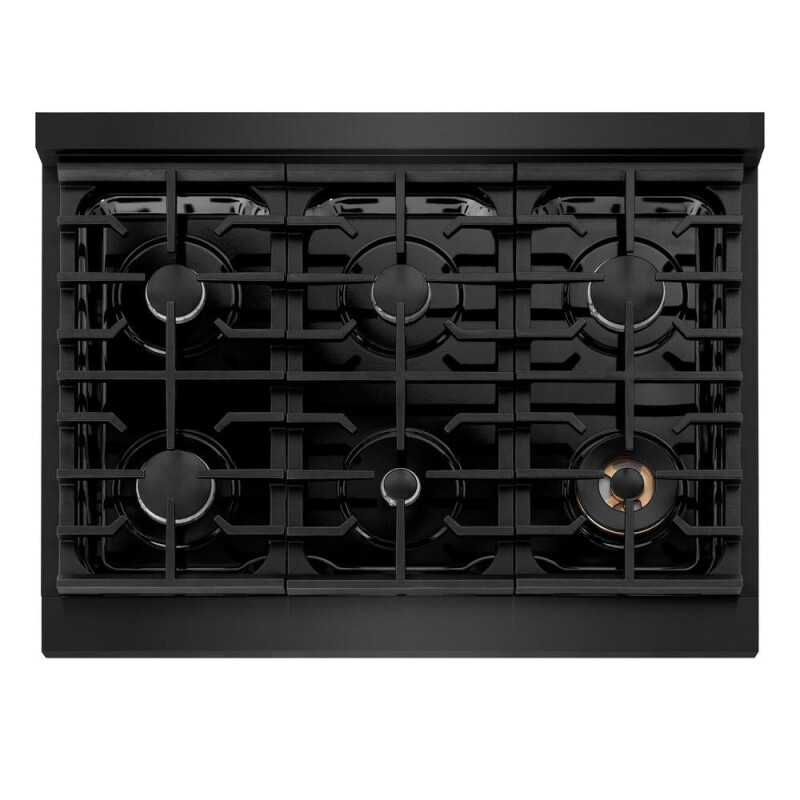 36 In. Paramount Gas Rangetop With 6 Burners And Porcelain Cooktop In Black Stainless Steel SRTB36