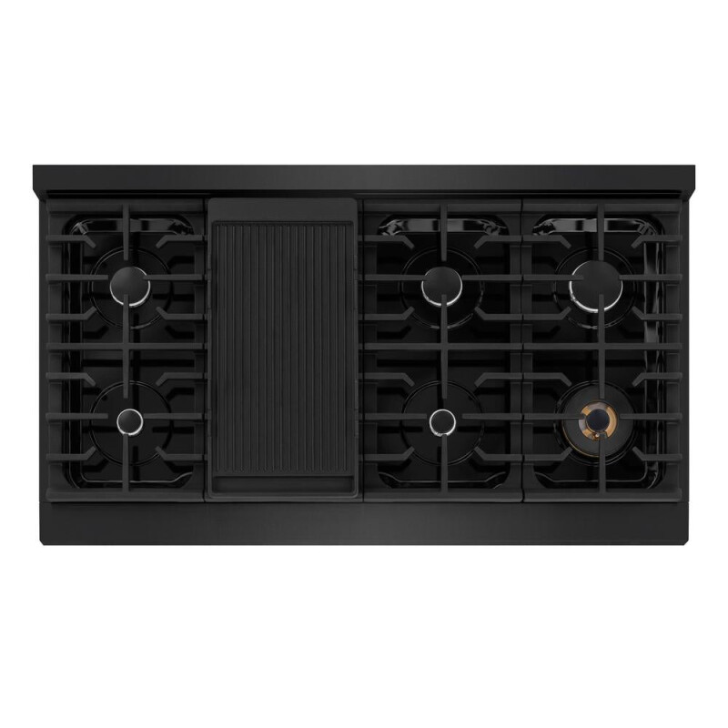 48 In. Paramount Gas Rangetop With 8 Burners And Porcelain Cooktop In Black Stainless Steel SRTB48