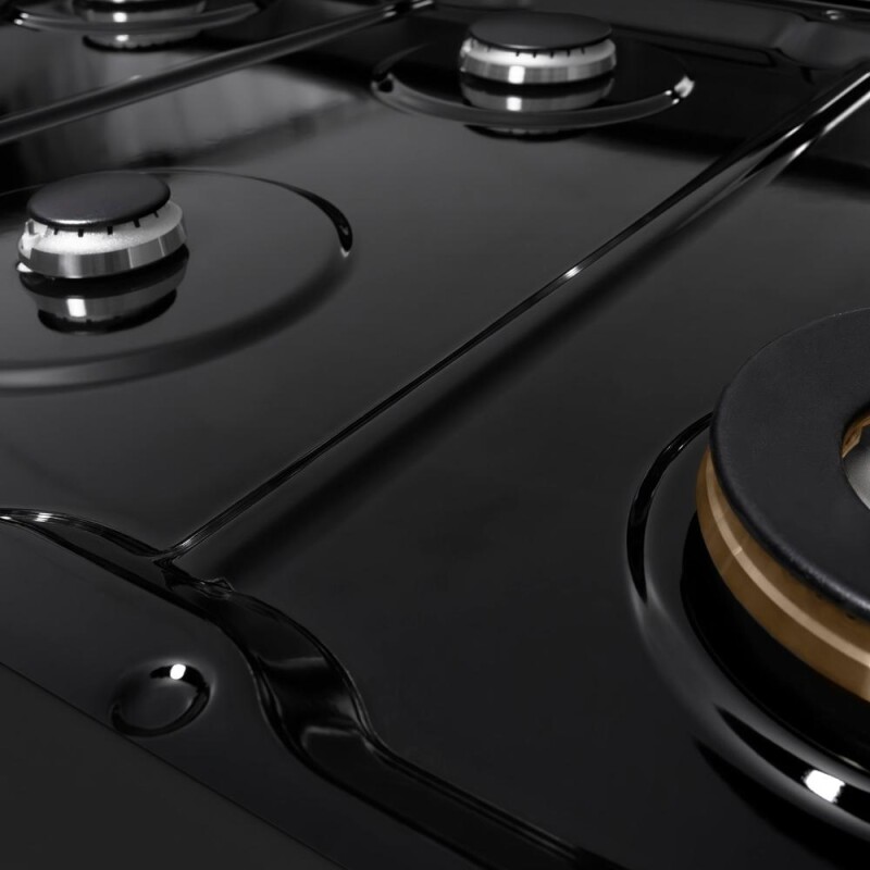 48 In. Paramount Gas Rangetop With 8 Burners And Porcelain Cooktop In Black Stainless Steel SRTB48