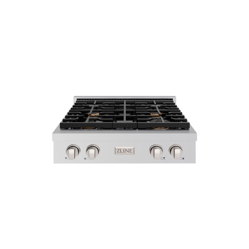 30 In. Paramount Gas Rangetop With 4 Brass Burners And Porcelain Cooktop In Stainless Steel SRTBR30