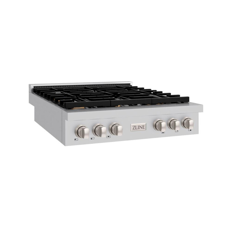 36 In. Paramount Gas Rangetop With 6 Brass Burners And Porcelain Cooktop In Stainless Steel SRTBR36