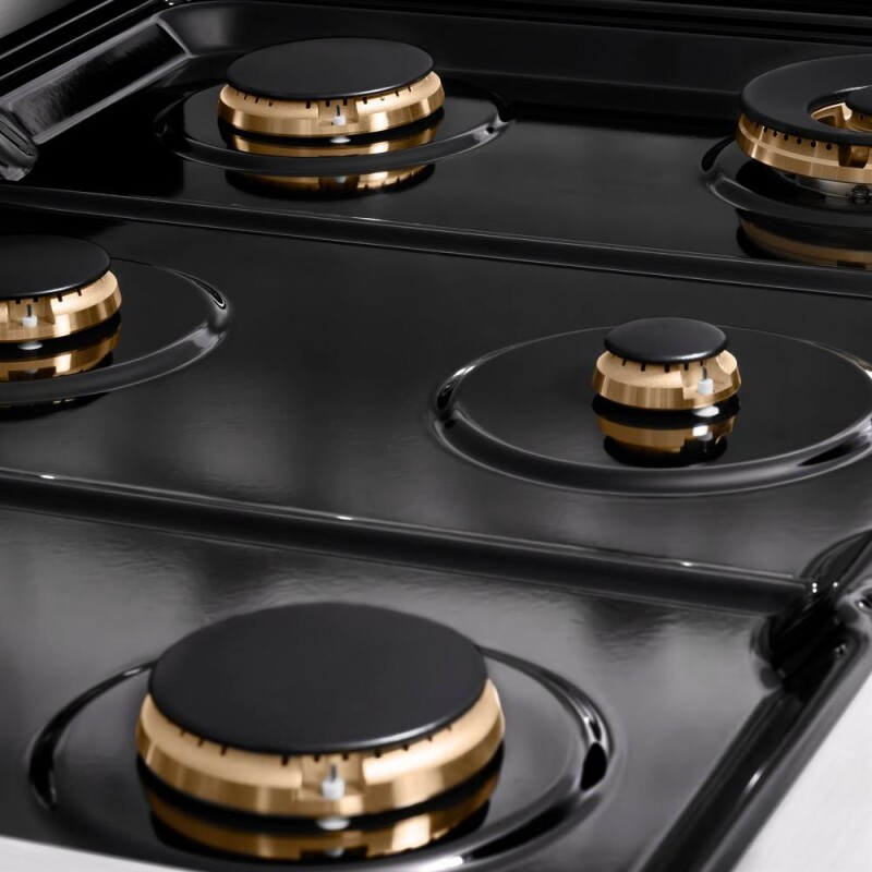 36 In. Paramount Gas Rangetop With 6 Brass Burners And Porcelain Cooktop In Stainless Steel SRTBR36