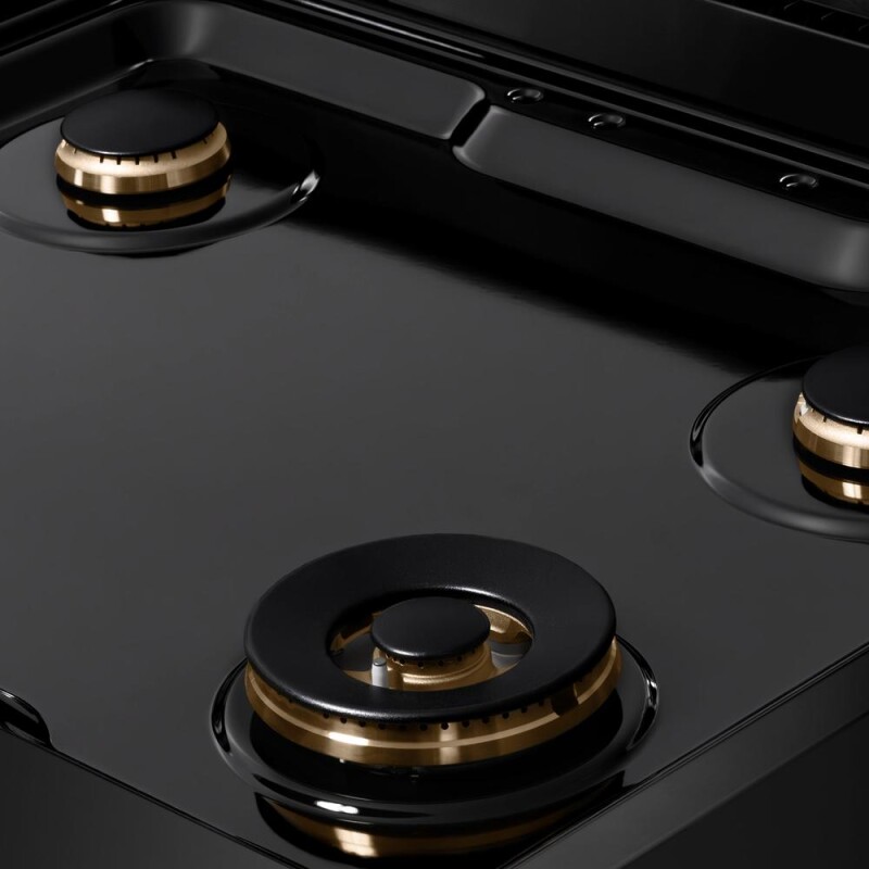 ZLINE Autograph Edition 30 in. Paramount Gas Rangetop with 4 Burners and Porcelain Cooktop in Black Stainless Steel with Polished Gold Accents (SRTBZ-30-G) SRTBZ30G