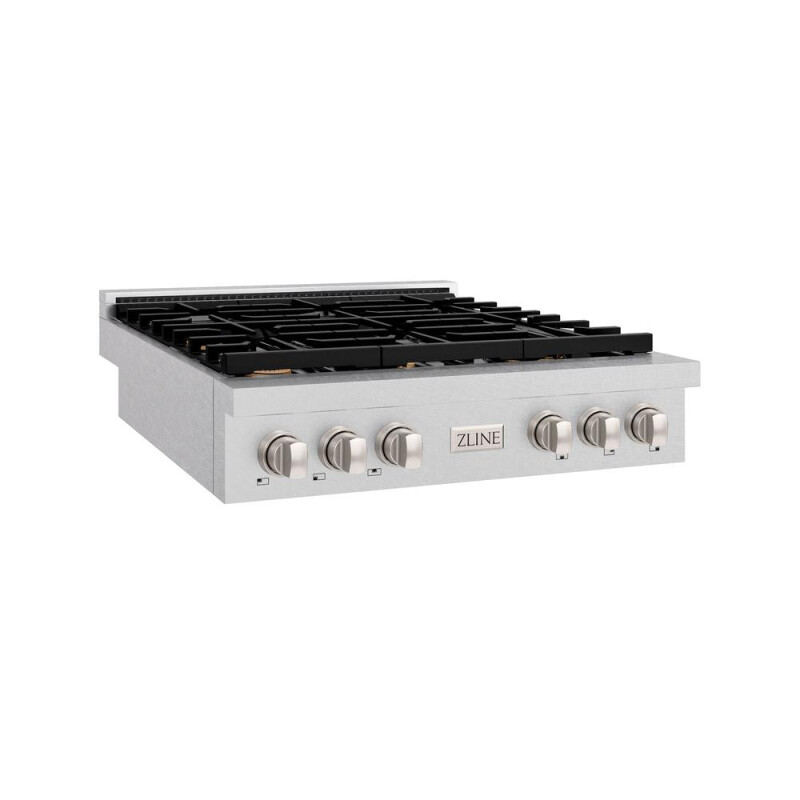 36 In. Paramount Gas Rangetop With 6 Brass Burners And Porcelain Cooktop In Satin Stainless Steel SRTSBR36