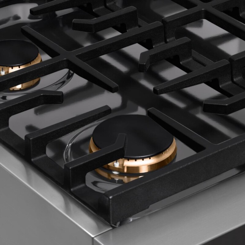 Autograph Edition 30 In. Paramount Gas Rangetop With 4 Burners And Porcelain Cooktop In Stainless Steel With Matte Black Accents SRTZ30MB