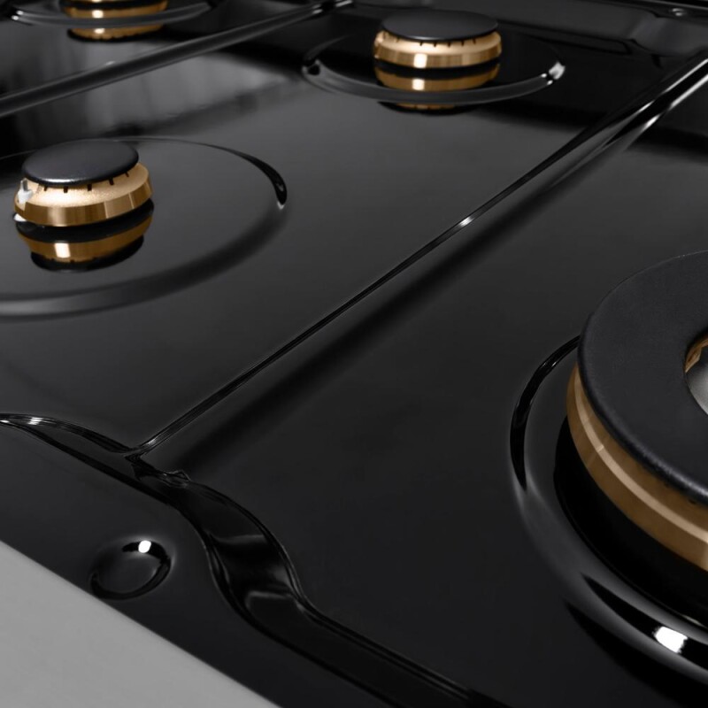 ZLINE Autograph Edition 48 in. Paramount Gas Rangetop with 8 Burners and Porcelain Cooktop in Stainless Steel with Polished Gold Accents (SRTZ-48-G) SRTZ48G