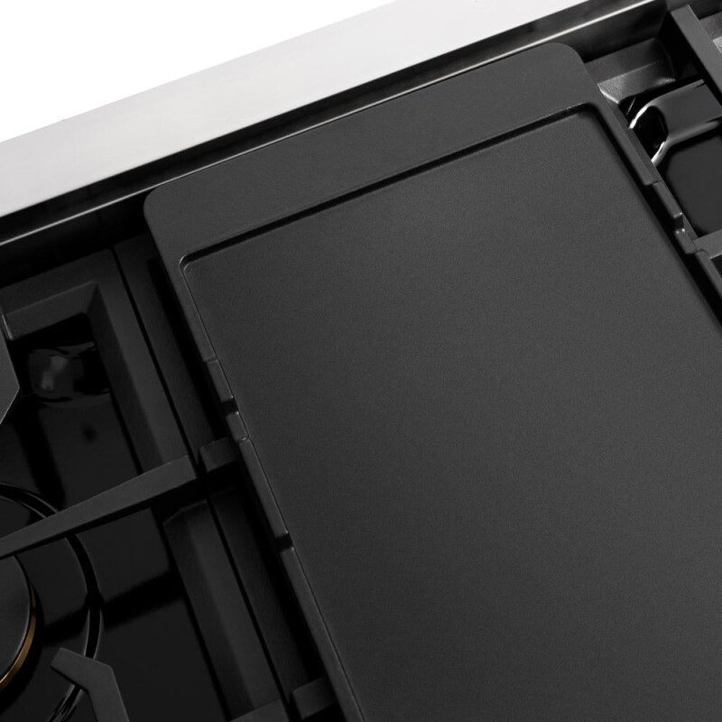 Autograph Edition 48 In. Paramount Gas Rangetop With 8 Burners And Porcelain Cooktop In Stainless Steel With Matte Black Accents SRTZ48MB