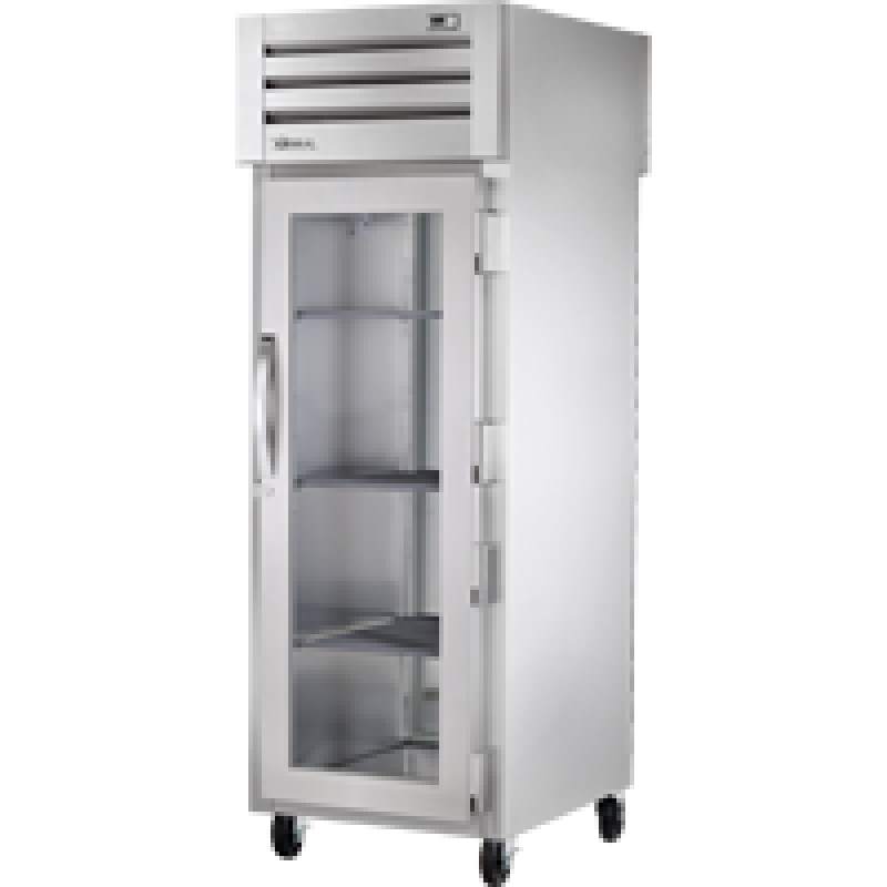 Gabinete Calorífico de Doble Acceso con Puerta de Cristal Frontal y Puerta Sólida trasera Batiente. STG1HPT1G1S