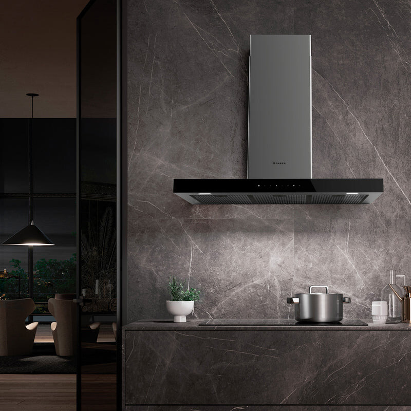 Stilo Glass 30" Wall Range Hood 295/395/600 CFM view 2