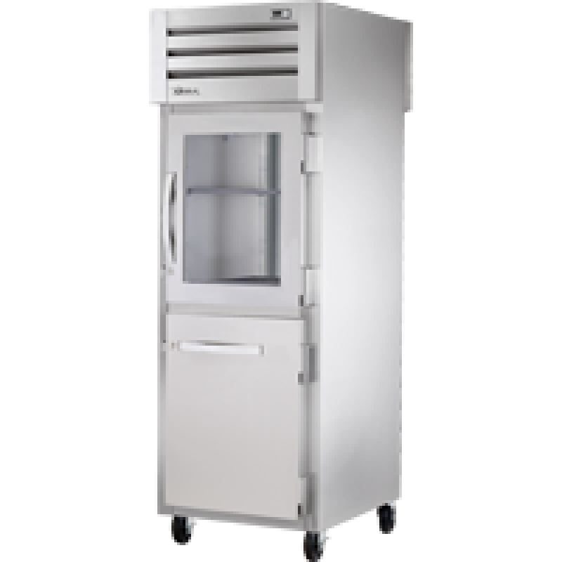Pass-Thru Combination Half Front/Solid Rear Swing Doors Refrigerator with Hydrocarbon Refrigerant STR1RPT1HG1HS1SHC