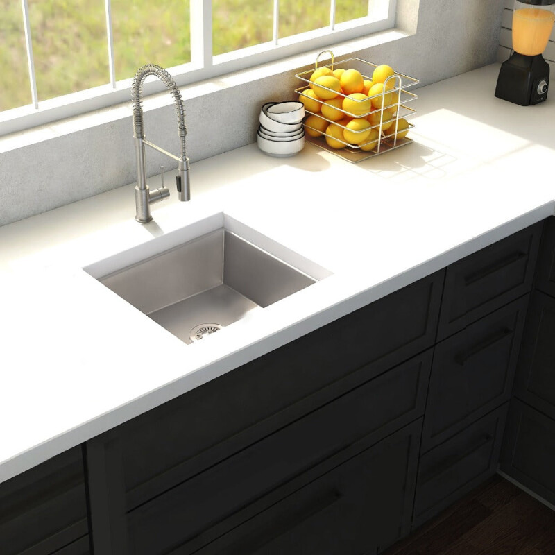 15 In. Boreal Undermount Single Bowl Bar Kitchen Sink In Stainless Steel SUS15